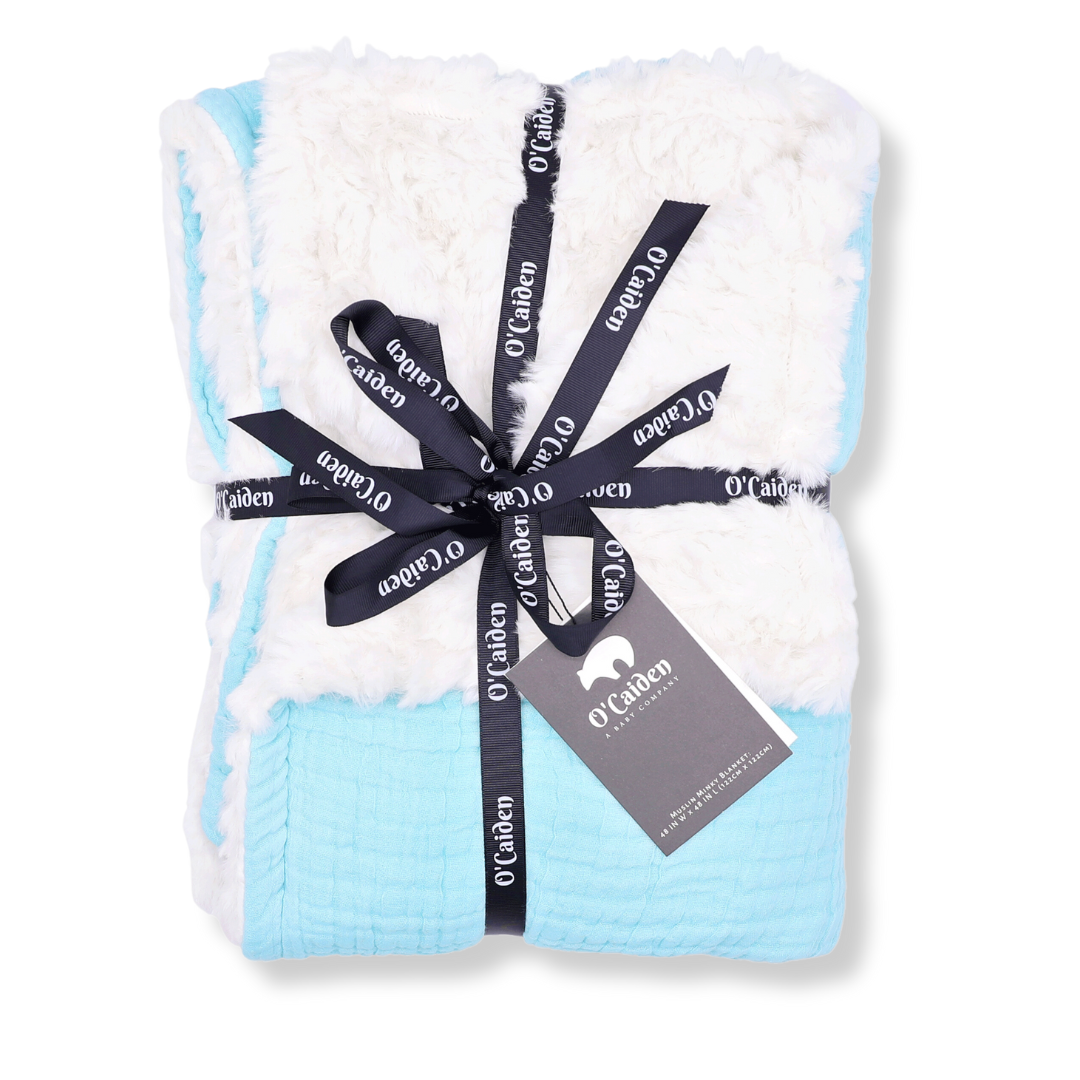 Muslin Minky™ Blanket - Aero Blue | Soft & Cozy Baby Blanket