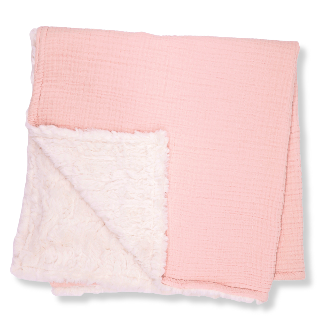 Muslin Minky™ Blanket - Blush | Luxuriously Soft Baby Blanket