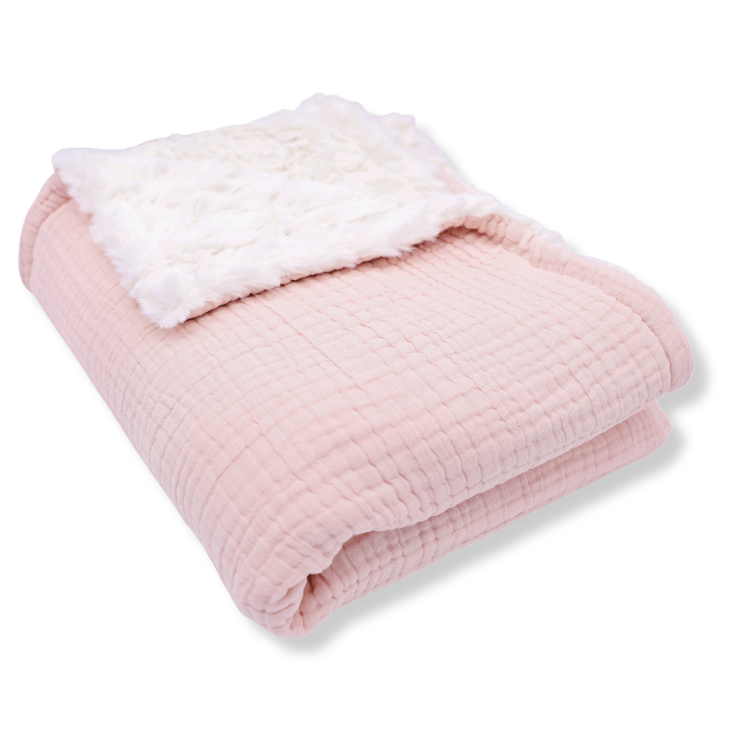 Muslin Minky™ Blanket - Blush | Luxuriously Soft Baby Blanket