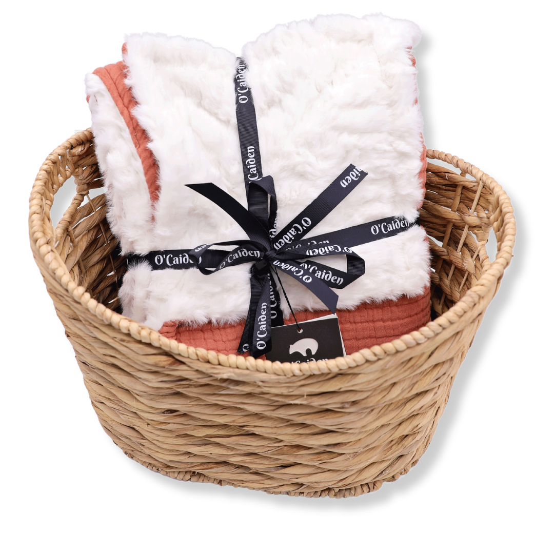 Muslin Minky™ Blanket - Coral | Soft & Cozy Baby Blanket