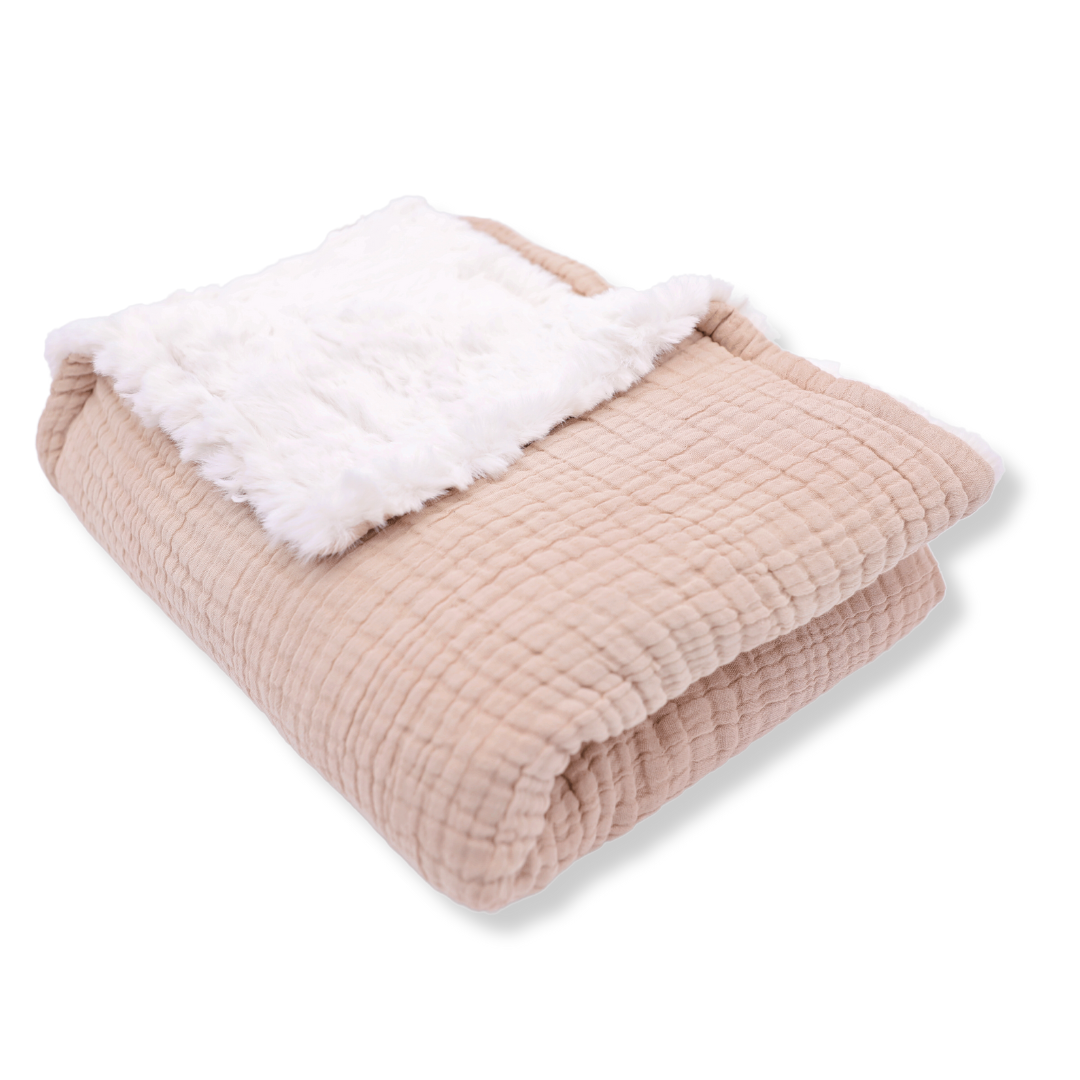 Muslin Minky™ Blanket - Cream | Luxurious & Soft Baby Blanket
