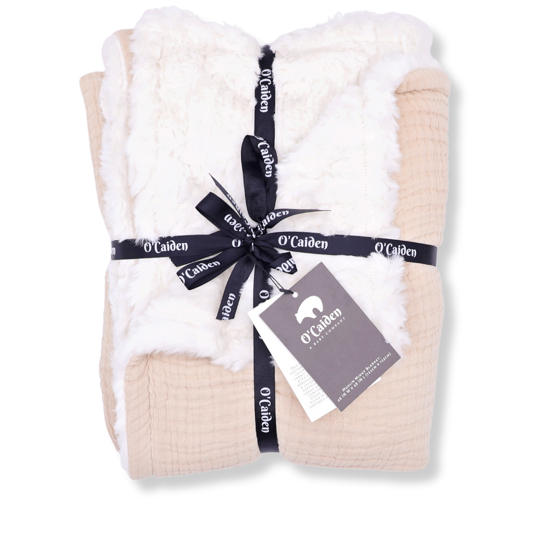 Muslin Minky™ Blanket - Cream | Luxurious & Soft Baby Blanket