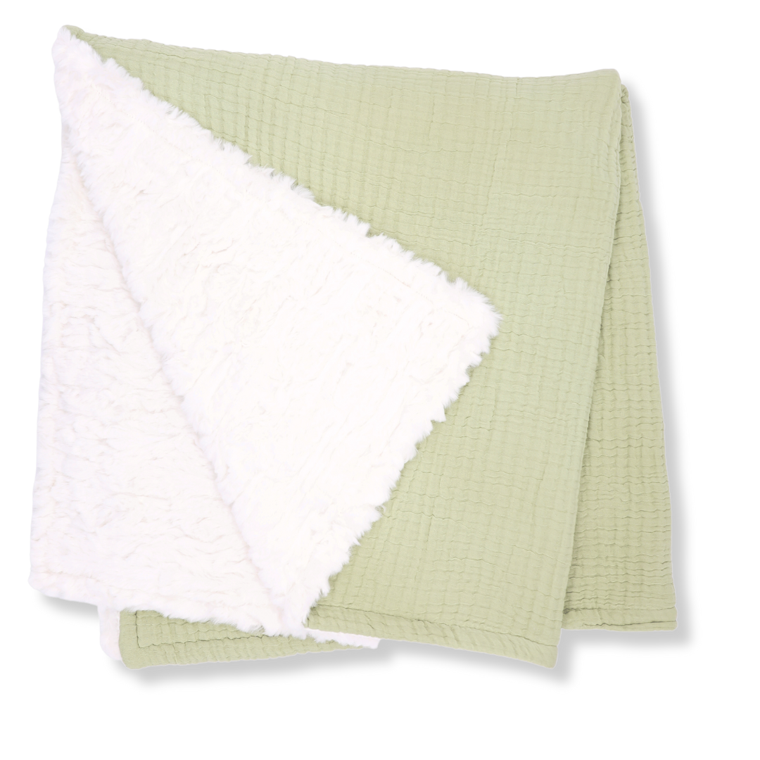 Muslin Minky™ Blanket - Sage | Soft & Stylish Baby Blanket