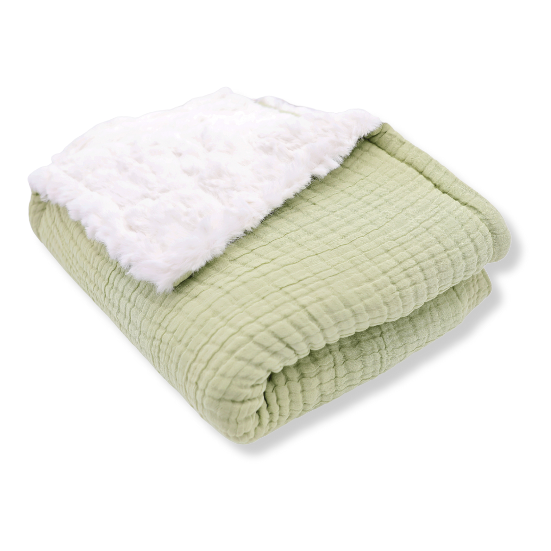 Muslin Minky™ Blanket - Sage | Soft & Stylish Baby Blanket