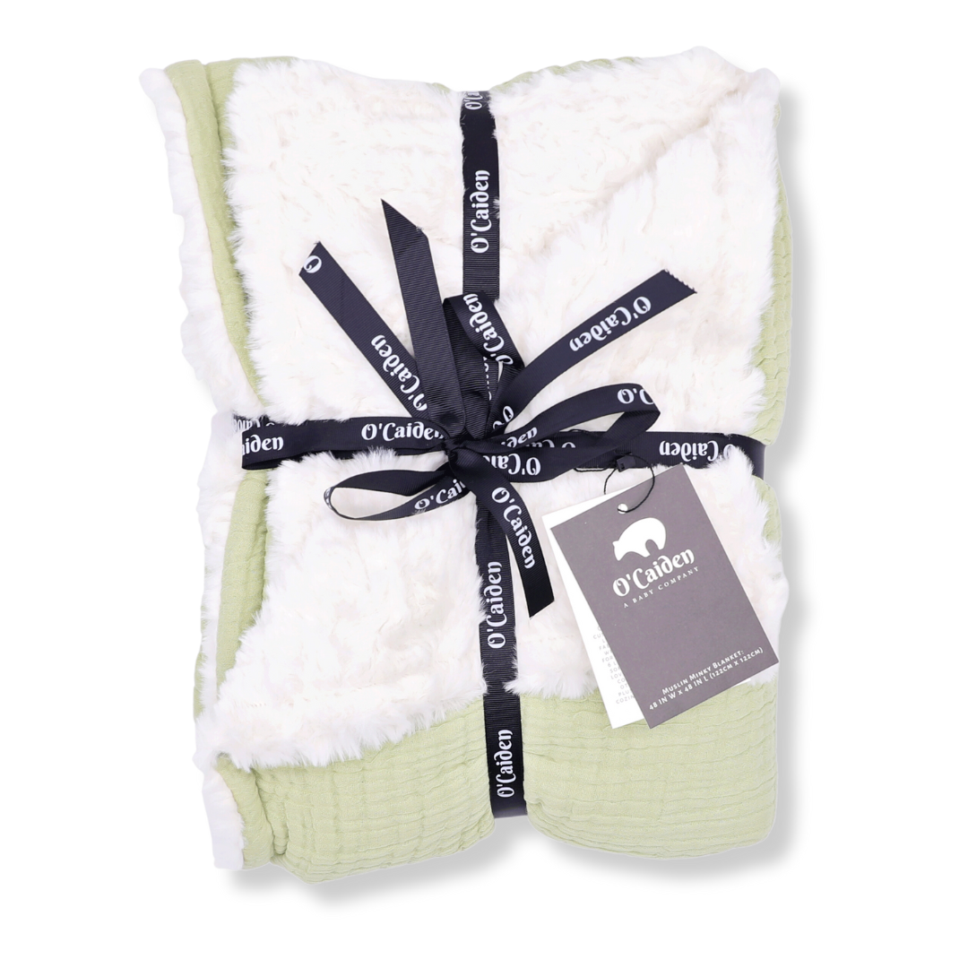 Muslin Minky™ Blanket - Sage | Soft & Stylish Baby Blanket