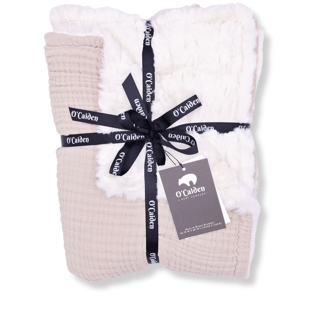 Muslin Minky™ Blanket - Sand | Cozy & Luxurious Baby Blanket