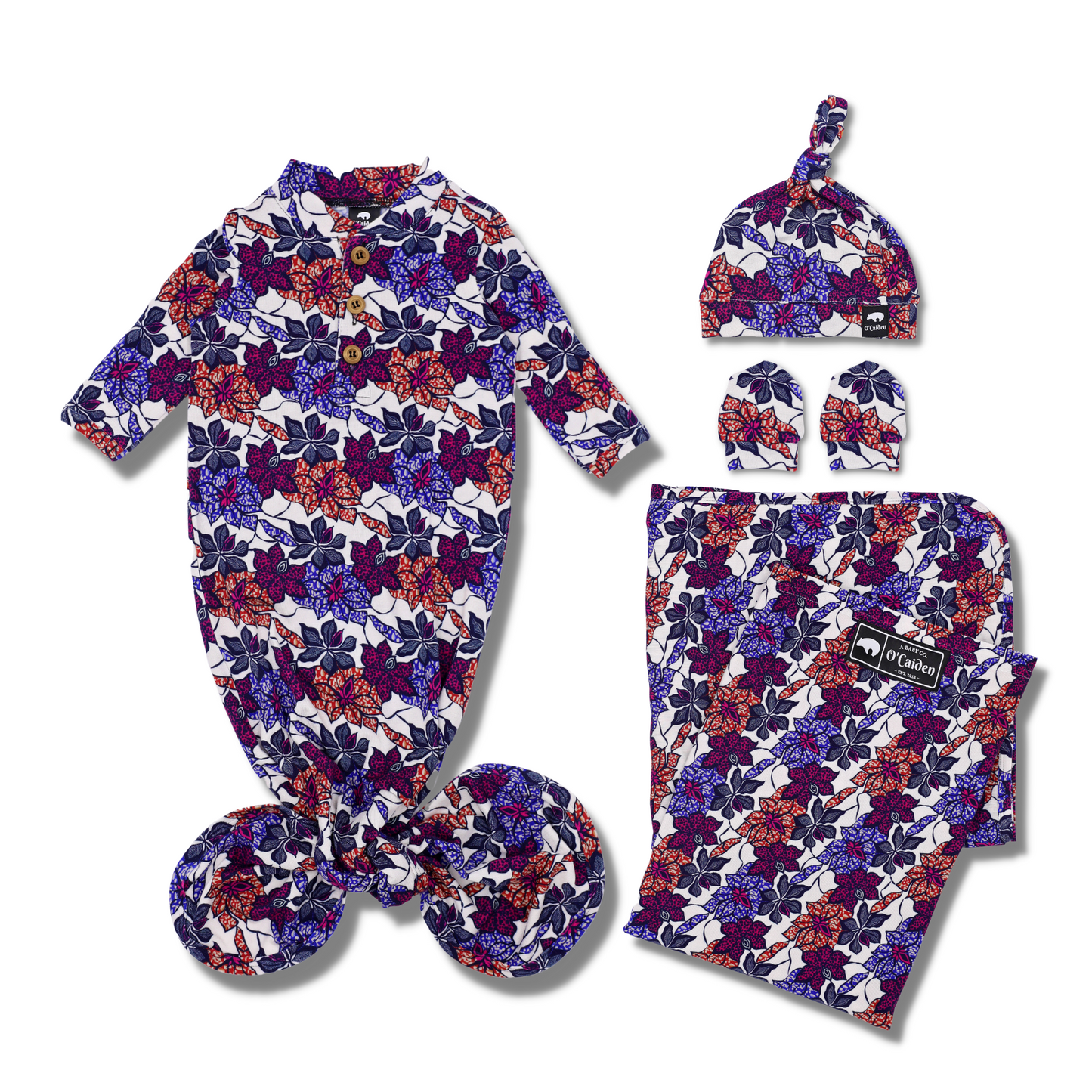 Billy Jean Newborn Set | Swaddle, Hat, Gown, Mittens & More
