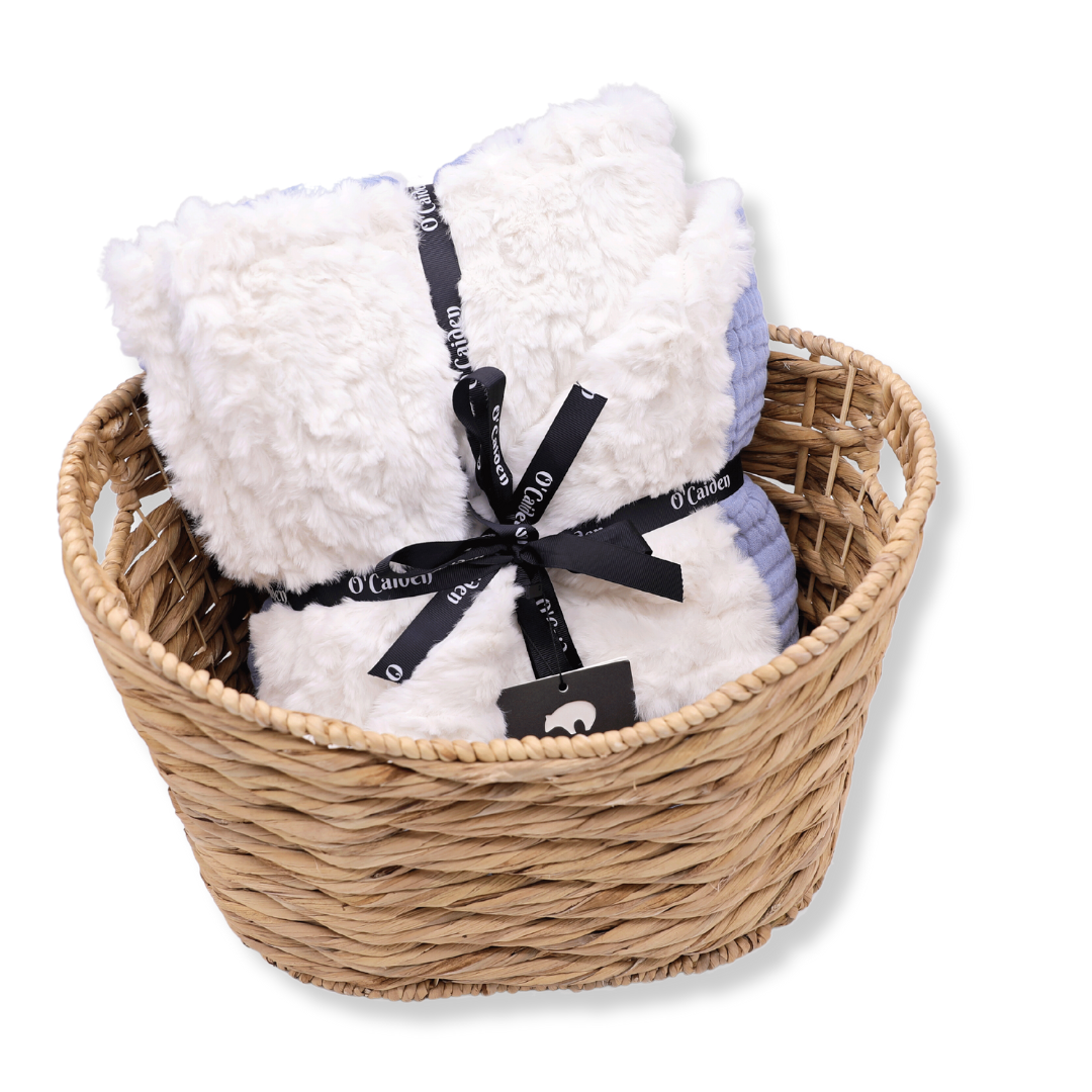 Muslin Minky™ Blanket - Coastal Blue | Soft & Stylish Baby Blanket