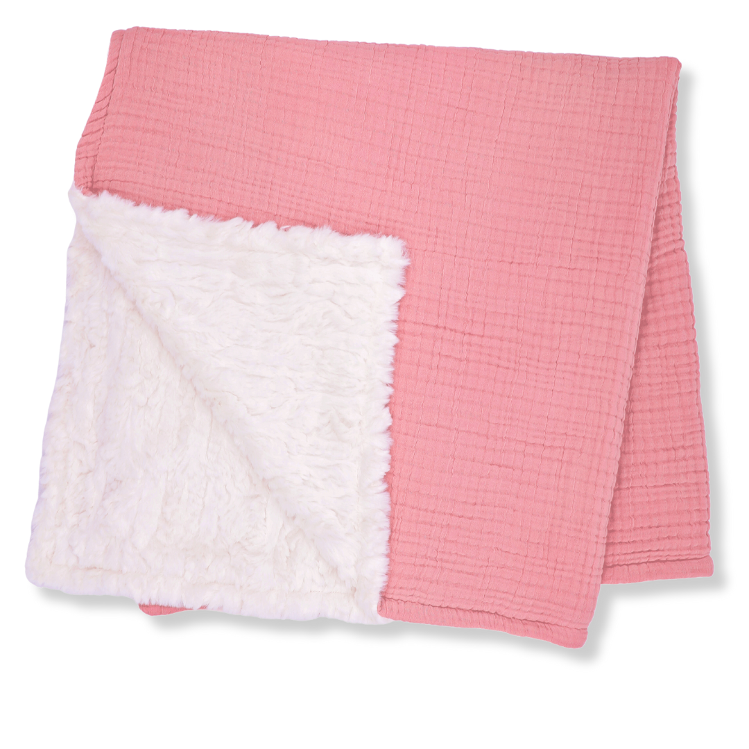 Muslin Minky™ Blanket - Rose | Soft & Elegant Baby Blanket