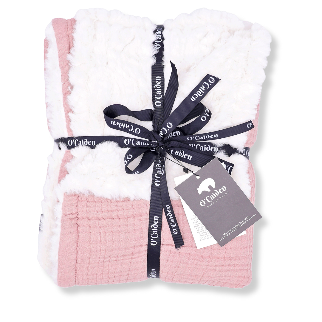Muslin Minky™ Blanket - Rose | Soft & Elegant Baby Blanket