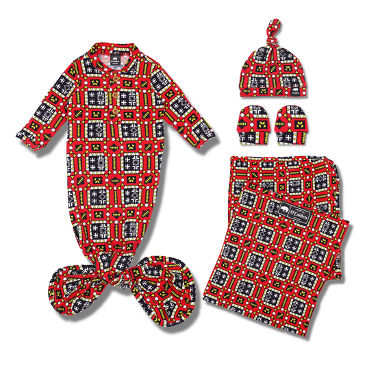 Keziyah Newborn Set | Swaddle, Gown, Hat, Mittens & More